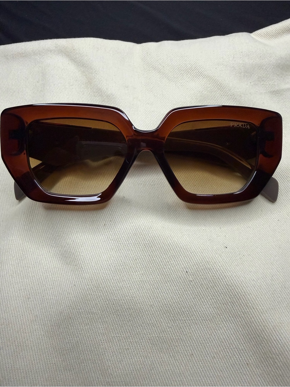 Prada Women's Tortoise Brown Oversized Sunglasses - Picture 4 of 6